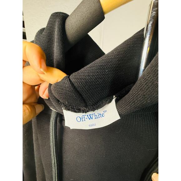 Off-White Black Graphic Hoodie Earbuds & Phone Print Size L – Rare Virgil Abloh - Picture 4 of 8